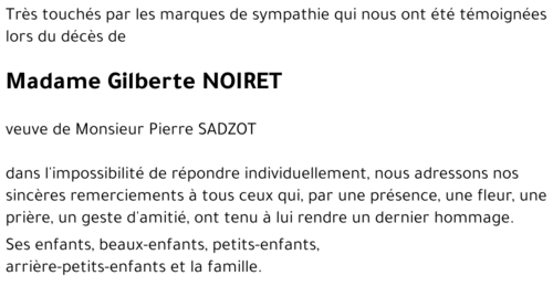 Gilberte NOIRET