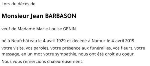 Jean BARBASON