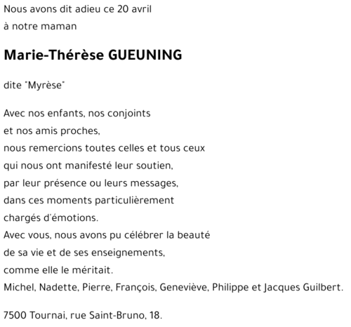 Marie-Thérèse GUEUNING