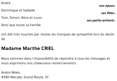 Marthe CRIEL