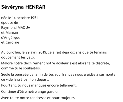 Sévéryna HENRAR