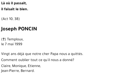 Joseph PONCIN