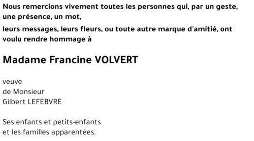 Francine VOLVERT