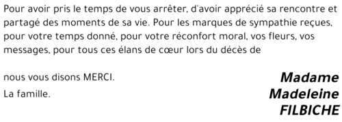 Madeleine FILBICHE