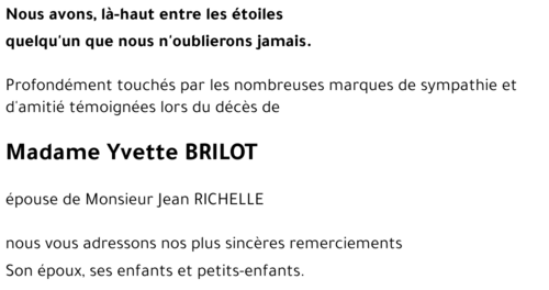 Yvette BRILOT