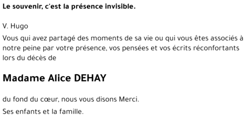 Alice DEHAY
