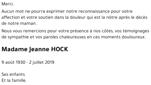 Jeanne HOCK