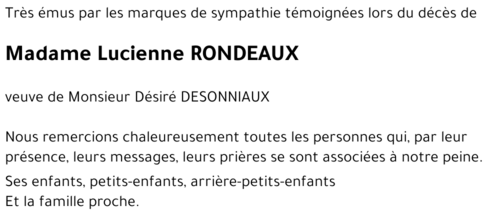 Lucienne RONDEAUX