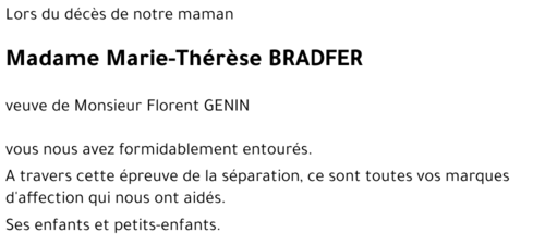 Marie-Thérèse BRADFER