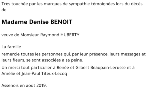 Denise BENOIT