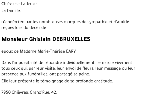 Ghislain DEBRUXELLES