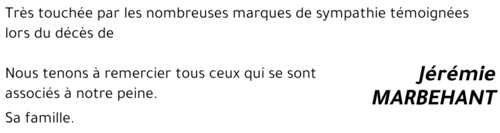 Jérémie MARBEHANT 