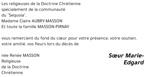 Marie-Edgard née Renée MASSON 