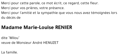 Marie-Louise RENIER
