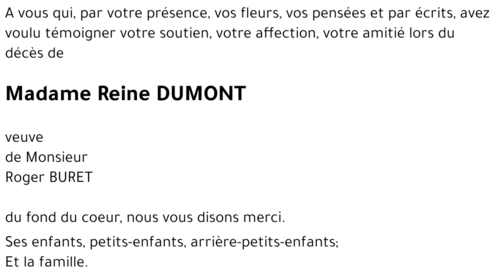 Reine DUMONT