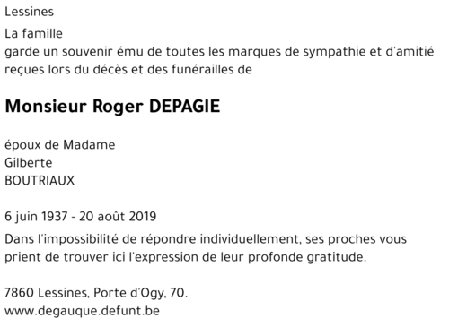 Roger DEPAGIE