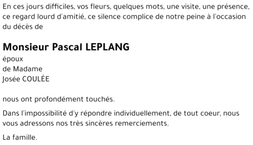 Pascal LEPLANG