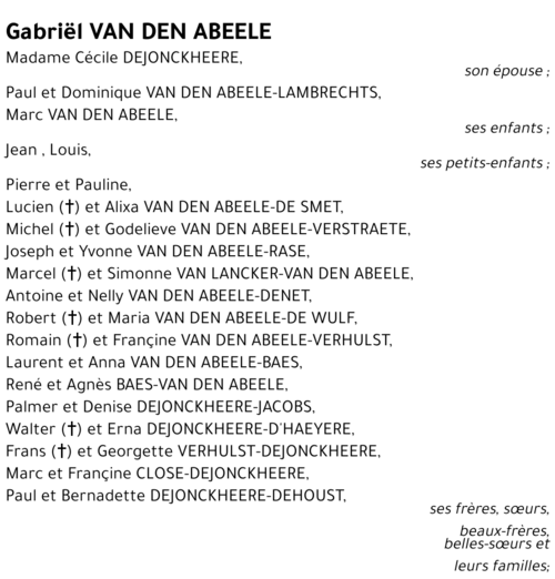 Gabriël VAN DEN ABEELE