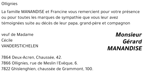 Gérard MANANDISE