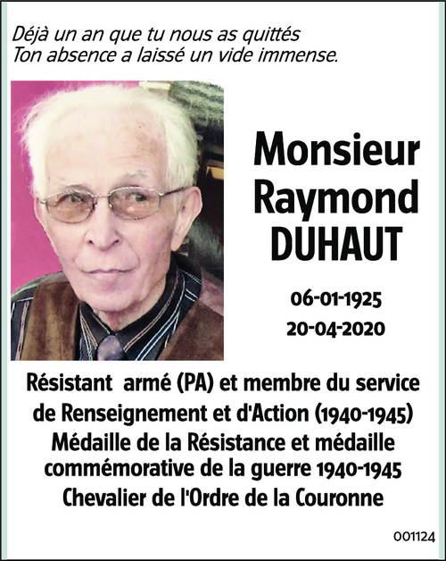 Raymond DUHAUT