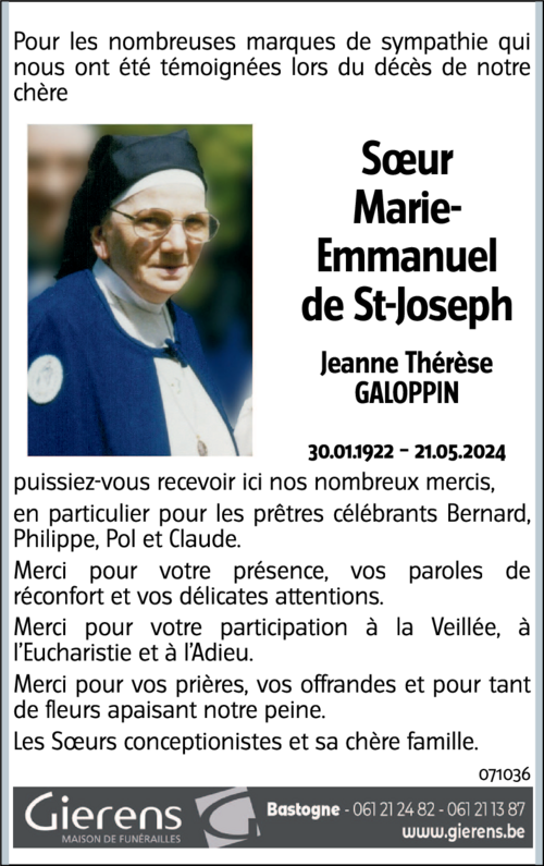 Jeanne Thérèse GALOPPIN.