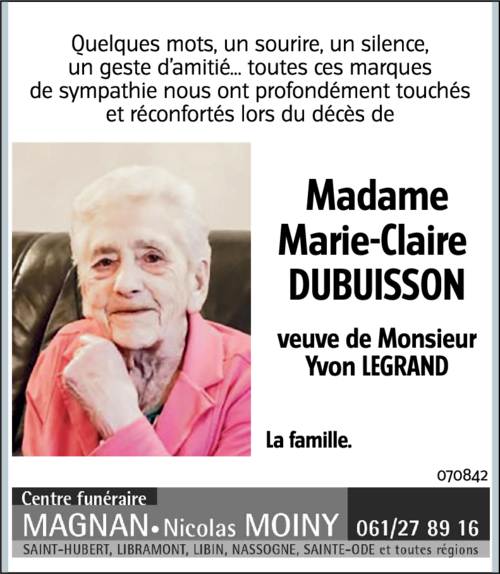 Marie-Claire DUBUISSON.